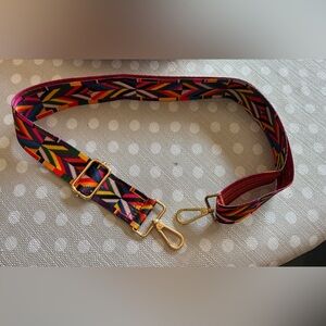 Colorful Geometric Strap with Gold Hardware